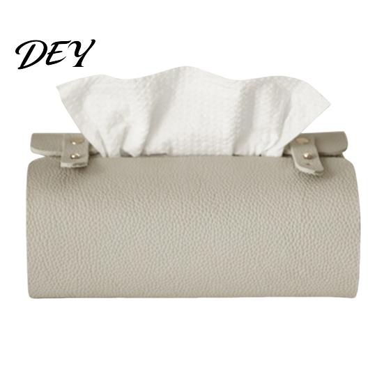Portable Tissue Storage Bag Faux Leather Box, Minimalist Napkin Holder for Living Office Desk Case Room Desk, Decorative Dispenser Cover Facial