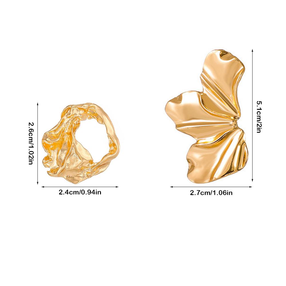 1 pair New Trendy Design Half Flower Stud Earrings Chic Korean Fashion Earring  for Women