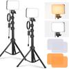 Neewer Luz de Vídeo LED BASICS Pacote com 2, Dimerizável, Temperatura de Cor Dupla (3200K-5600K), Alto Índice de Reprodução de Cor (IRC 95), Portátil, Suporte e Filtro Integrados