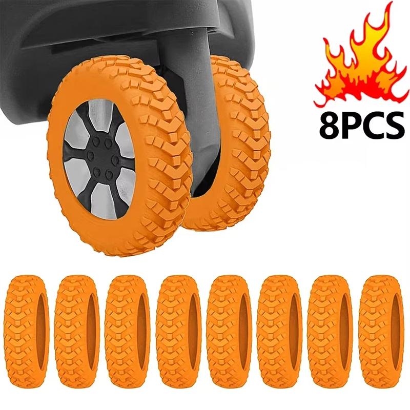 

8pcs Travel Luggage Caster Shoes Silicone Suitcase Wheels Protection Cover Reduce Noise Trolley Box Casters Cover