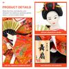 LEDMOMO Japanese Geisha Doll Traditional Kimono Figure Oriental Home Decor Ornament Plaster Cotton Souvenir Gift 25 X 13 Cm