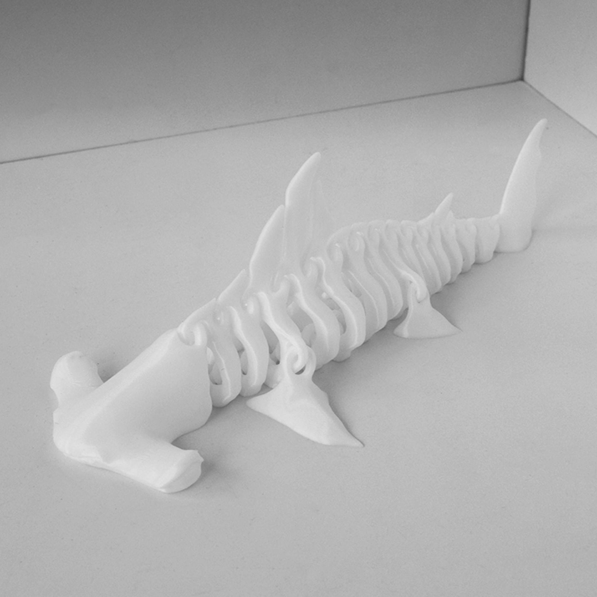 White Hammerhead Shark 3D Printed Toys Joints Movable Simulation Skeleton Shark Toy Model Home Office Decor Luminous Sharks