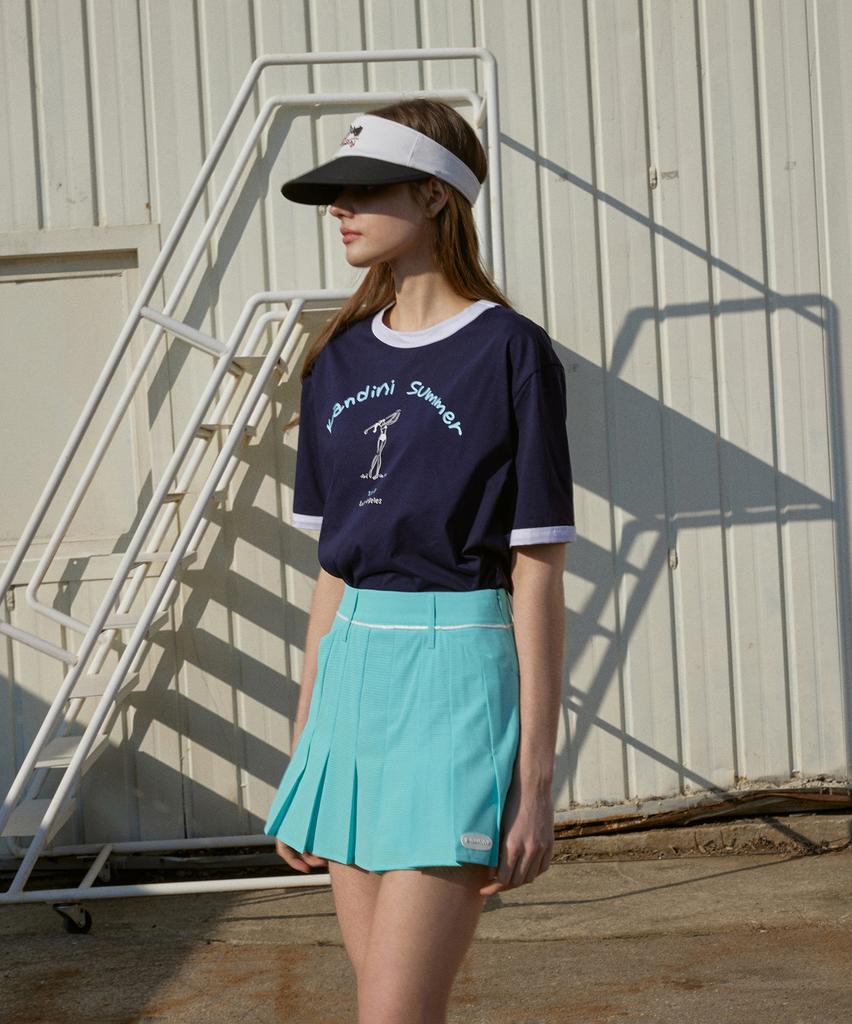 Candini Mint Summer Pleated Skirt