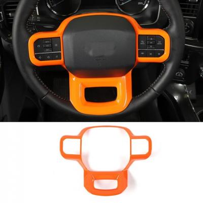 Orange Steering Wheel Decoration Cover Trim ABS For Ford F-150 + Accessories
