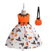 Halloween Children's Costume, Girls Cosplay Cosplay Witch Pumpkin Show Dress Girl Princess Dress