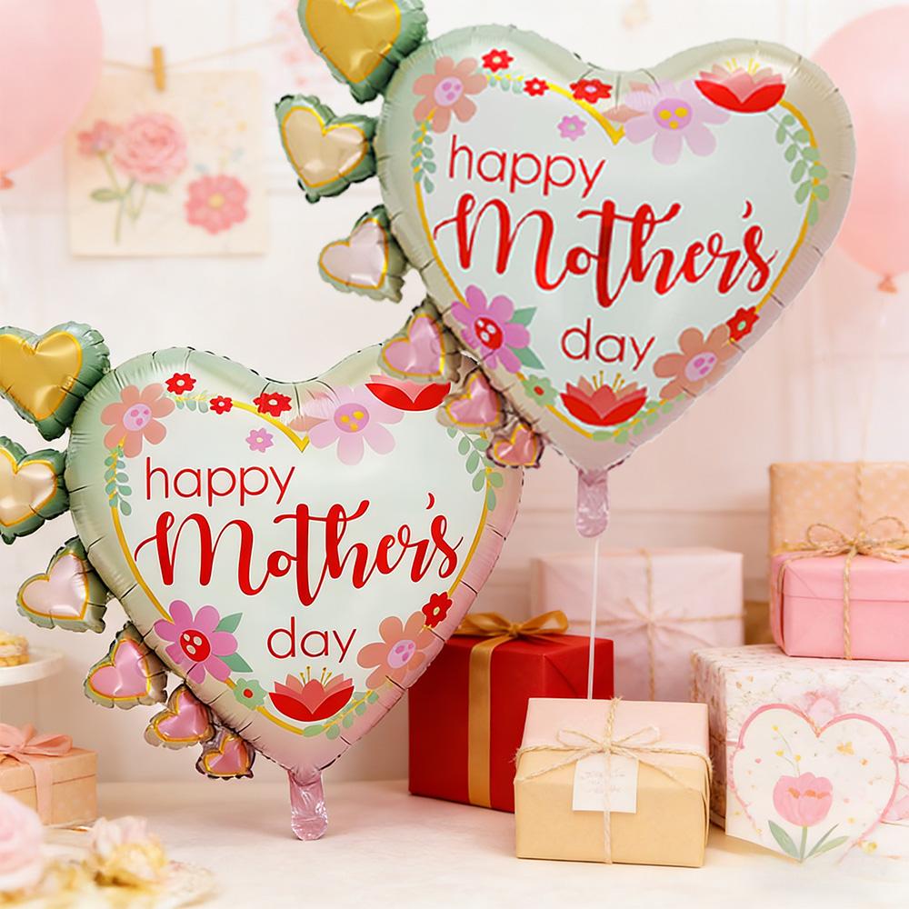 Gradient Flower Balloons for Mother's Day, Aluminum Foil Balloons, Suitable for Mother's Day, Holiday-Themed Parties, Indoor and Outdoor Decorat