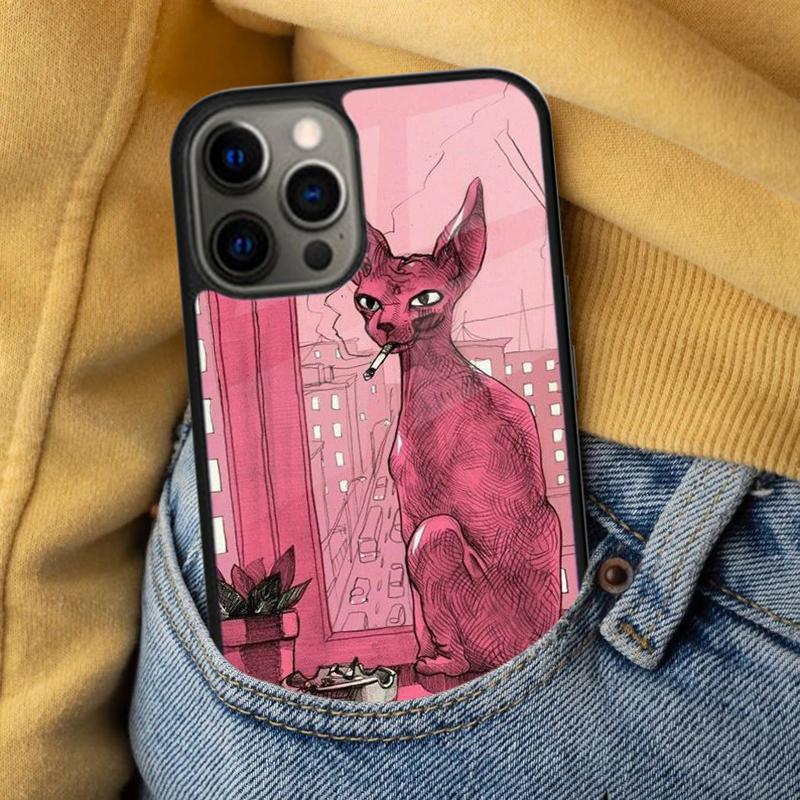 Sphynx Sphinx Cat Soft Phone Case for iPhone 17 Air 16e Pro max 15 Pro 13 14 Plus 11 12 MagSafe Magnetic Coque