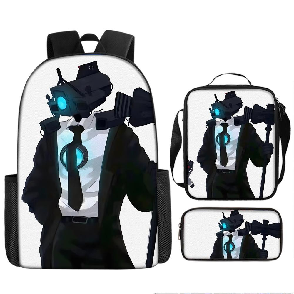 Cartoon Student Bag Skibidi Toilet Man Vs Monitor Man Elementary School Children Backpack