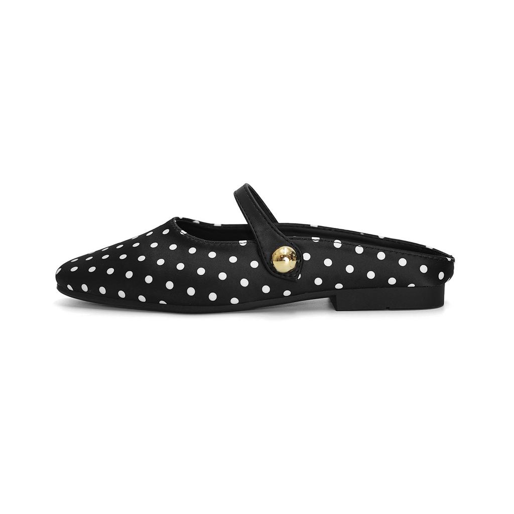 5929-1 French Polka Dot Flat Sandals Women'S Summer Outer Wear Bag Head Half Slippers