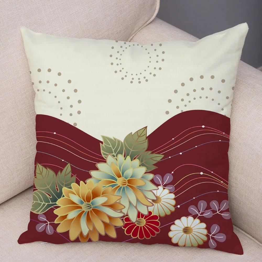 Taie d'Oreiller Décorative à Motif Floral, pour Salon, Bureau, Maison