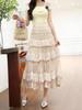 Women's Summer Ethnic Lace Crochet Mid-Length Skirt