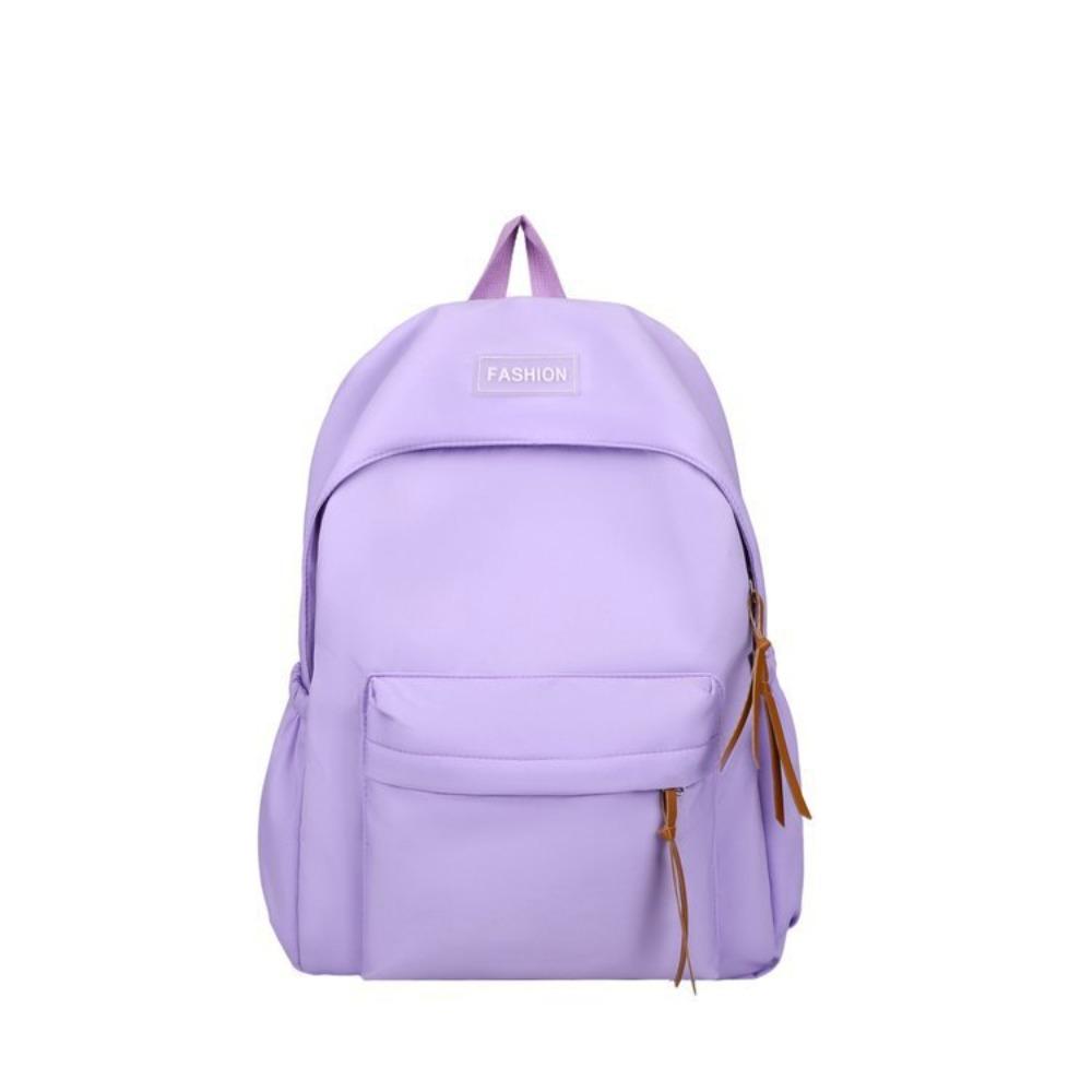 School bag backpack solid color versatile primary and secondary school student bag can be printed college style women's backpack