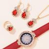 5pcs Set Watches Women Leather Band Ladies Watch Simple Casual Women's WristWatch Bracelet Gift Montre Femme(No Box)