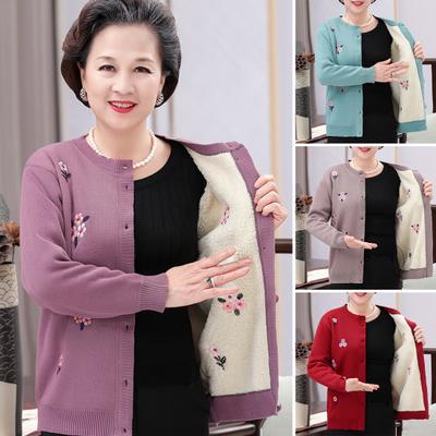Cardigans Plus Size Grandma Knitting Sweater New Middle-aged and Old Women Sweater Cardigan