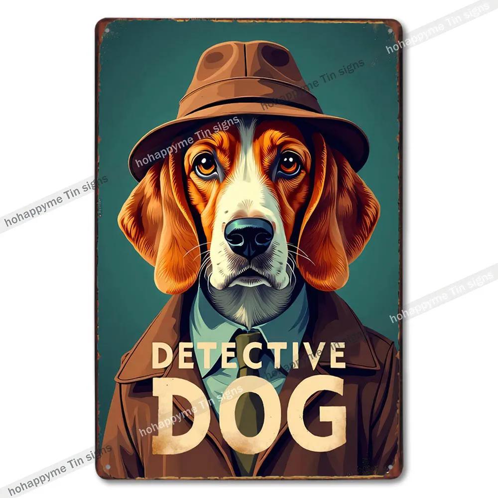 Vintage Cute Dog Themed Metal Tin Sign Retro Funny Puppy Wall Art Decor for Home Pet Shop Man Cave Rustic Iron Painting Plaque