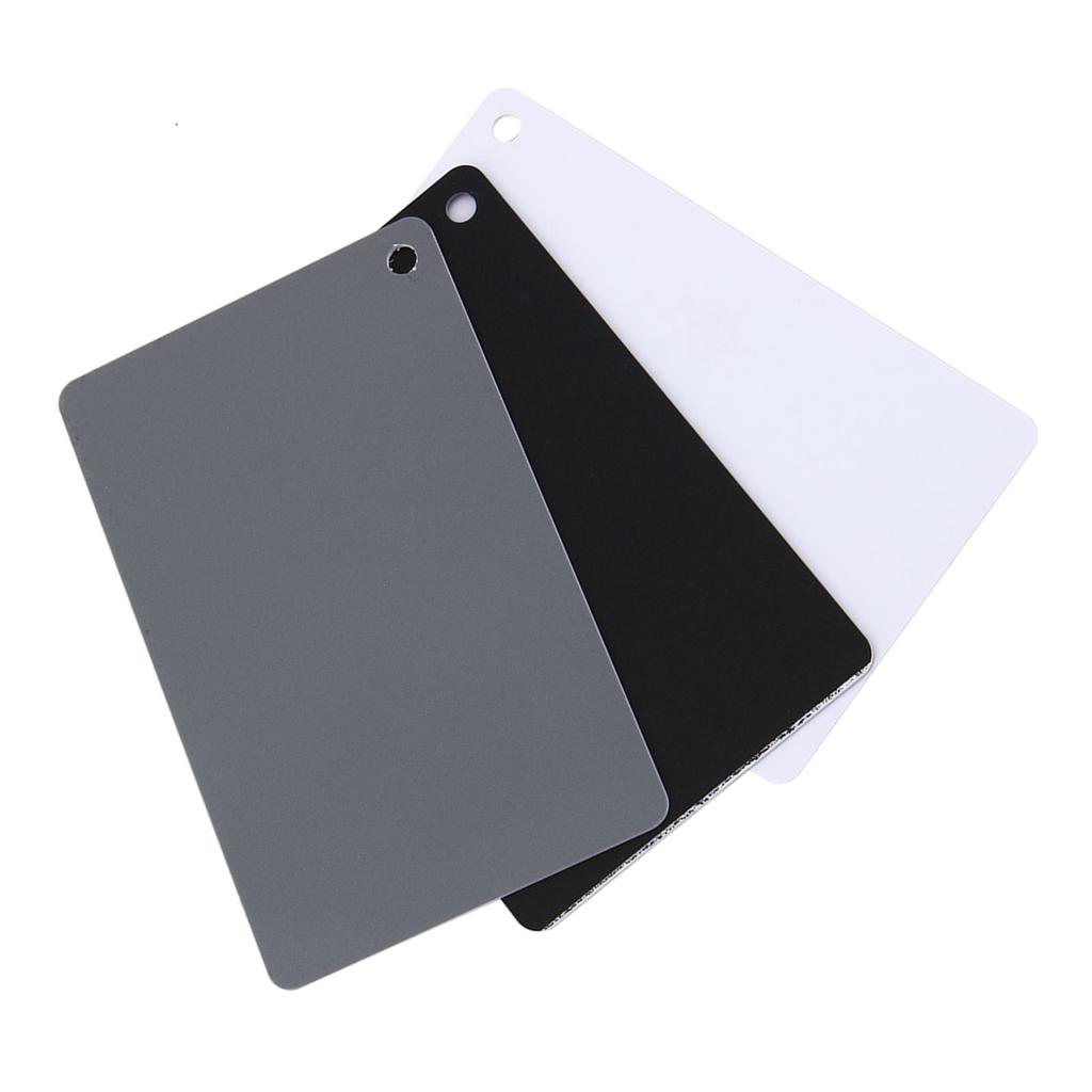 3 In 1 18percent  Digital Photography Exposure Color Balance Card Set Gray White Black