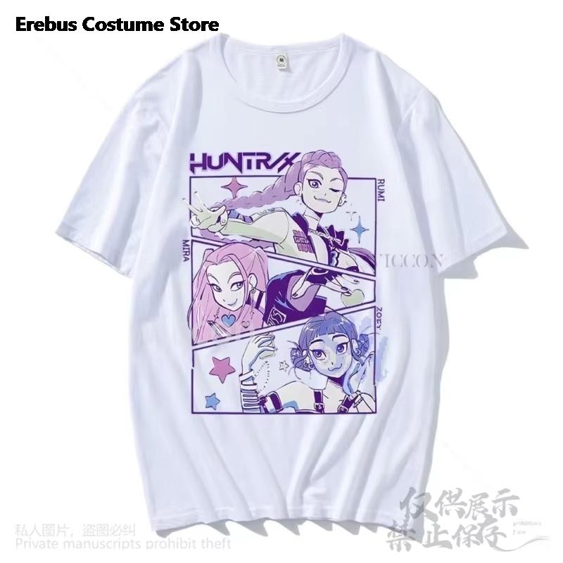 

Huntrix Rumi Mira Zoey Косплей Аниме Kpop Девушки-демоны Сила Корейские группы Каваий Мультяшный Мужской Женский Детский Футболка Лето Оверсайз M