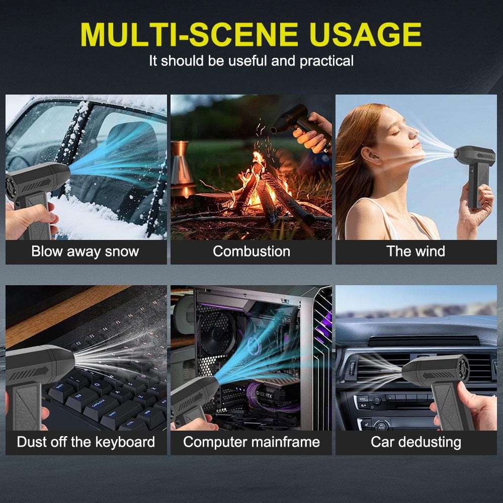 130K RPM Strong Blowing Air Compressor Garden Cleaner Hand Pump Air Duster Blower Turbo Fan Cordless Camping Mat Pillow Inflator