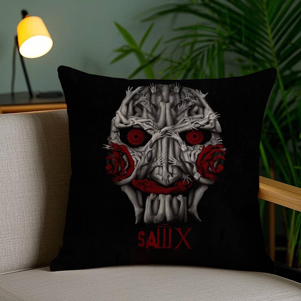 Horror Movie S-Saw X Pillow Case Office Sofa Dorm Chair Back Short Plush Double-Sided Printing Home Cushion Cover