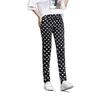 Plus Size Polka Dot Floral Print Slimming Pants: 2025 Summer Elastic Long Pants