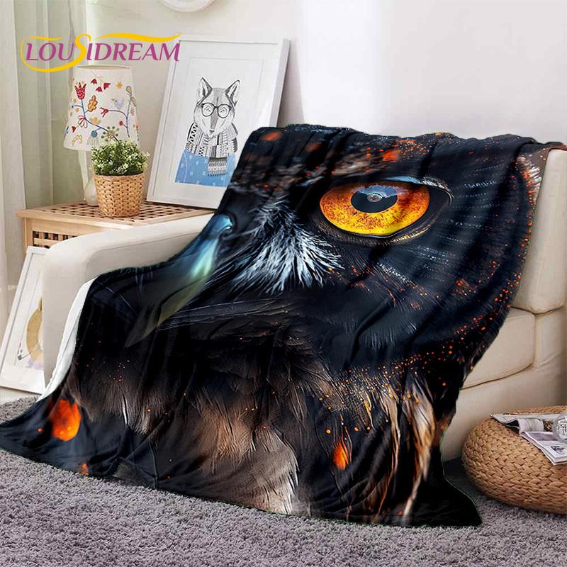 3D Cute Owl Eagle Birds Cartoon HD Soft Flannel Blankets,Throw Blanket Comfortable Blanket for Picnic Beds Home Bedroom Kid Gift