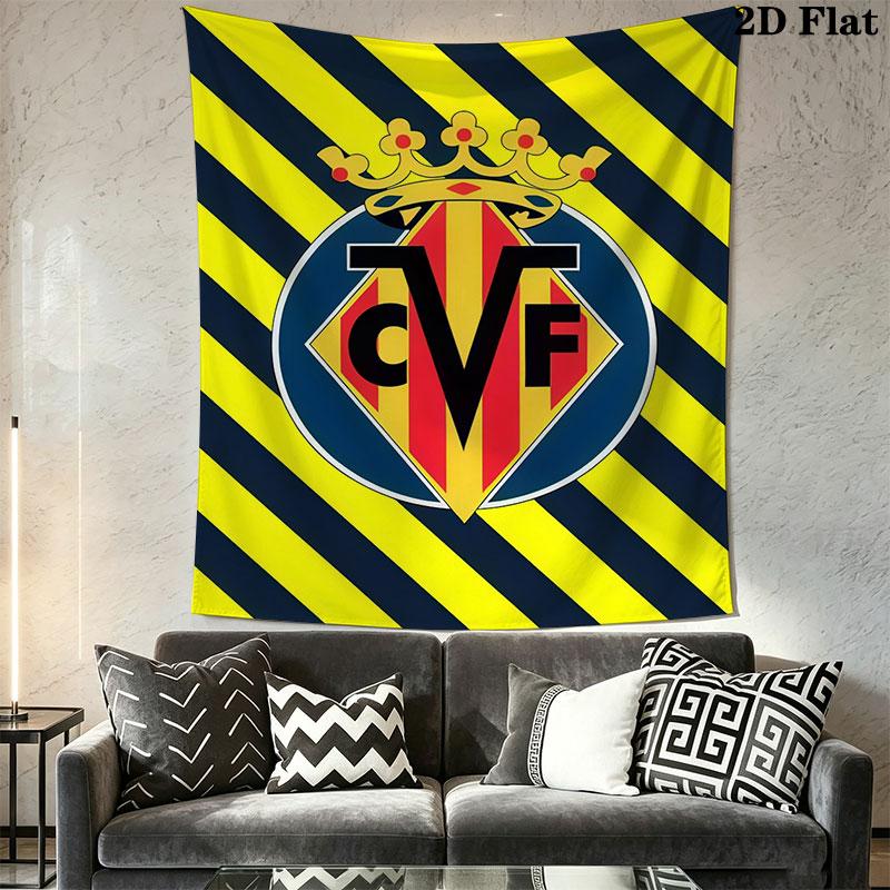Villarreal CF logo Wall Hanging Printed Fabric Blanket Decorative Tapestries for Bedroom Living Room Home Decor