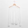 Dot Lace Flower Top Half High Collar Long Sleeved Mesh T-Shirts Transparent Pullover Top  Summer