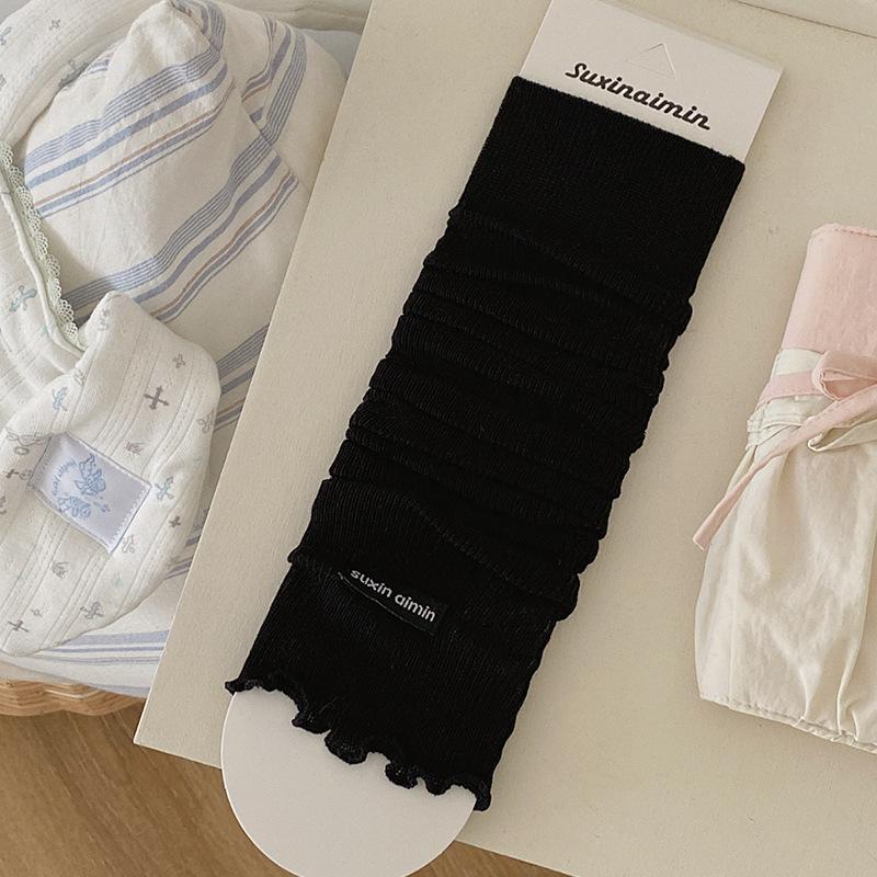 Solid Color Summer Thin Breathable Leg Warmers Japanese Simple Long Knee High Socks Women Elegant Leg Warmers Trendy Calf Socks