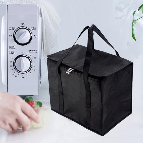 Insulated Grocery Shopping Bag Bento Container with Handle Zipper Closure Large Capacity Thermal Insulation Tote Bag