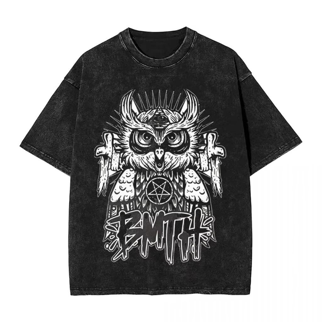 Maglietta Bring Me The Horizons Musica Rock Magliette Harajuku Manica Corta Streetwear T-shirt Estiva Uomo Donna Magliette Oversize Lavate