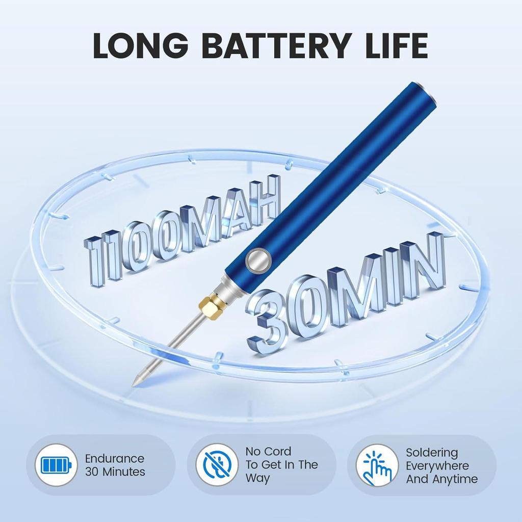 Portable Wireless Soldering Iron Kit with 1100mAh Battery for Home Repairs