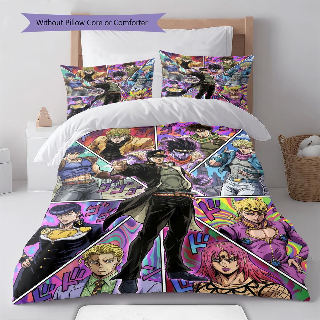 JoJo's Bizarre Adventure Bettbezug Bettwäsche-Set Weiche Deckenhülle Schlafzimmer Heimdekoration -QJY