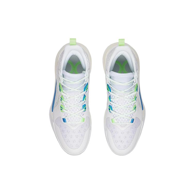 Li Ning Sonic 10 Team Basketball Shoes Men's Mid top Standard White/Neon Green ABPS015-1