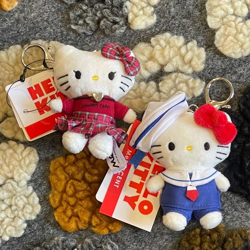 Anime Cartoon MINI Hello Kitty Doll Plush Toy Ballet Pink Bow Kitty Pure Black White KT Schoolbag Pendant Decoration girl Gift