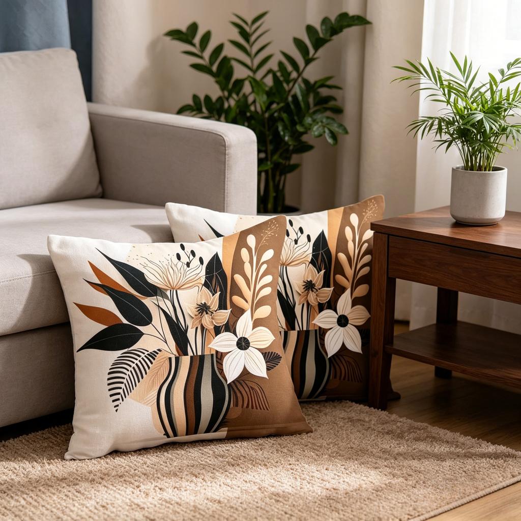 Floral Throw Pillow Covers Decorative Cushion Covers For Home Decor Backrest Support Pillowcases Sofa Bedroom Living Room Gift