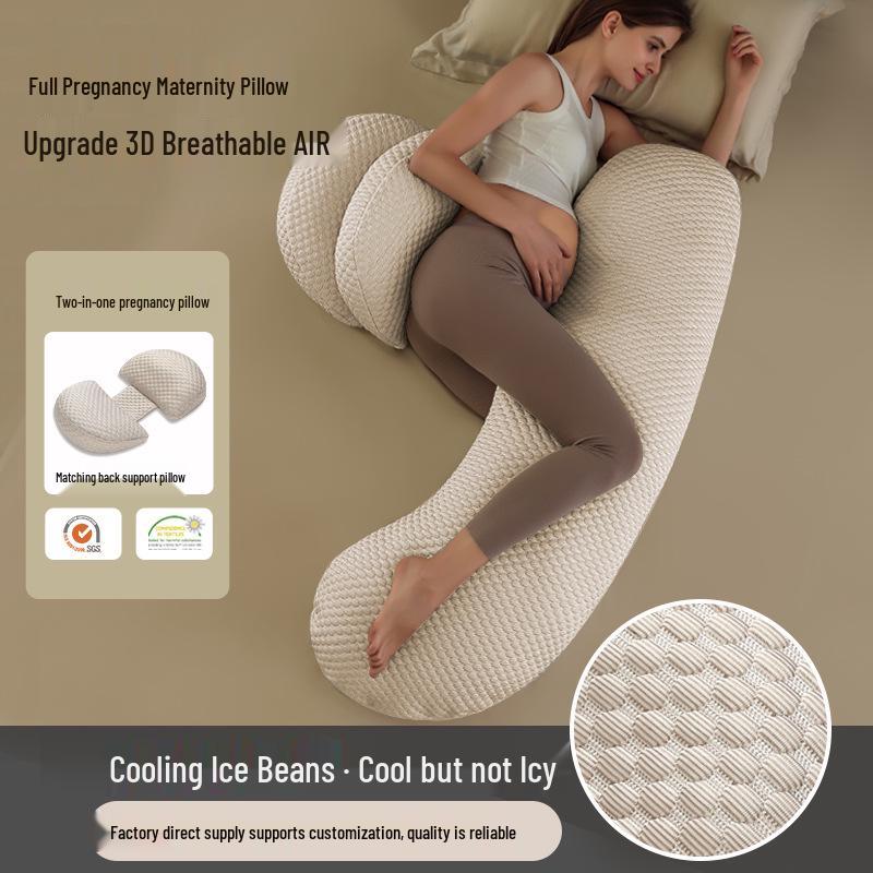 U-Shaped Pregnancy Pillow - Lumbar, Belly, and Back Support for Side Sleepers