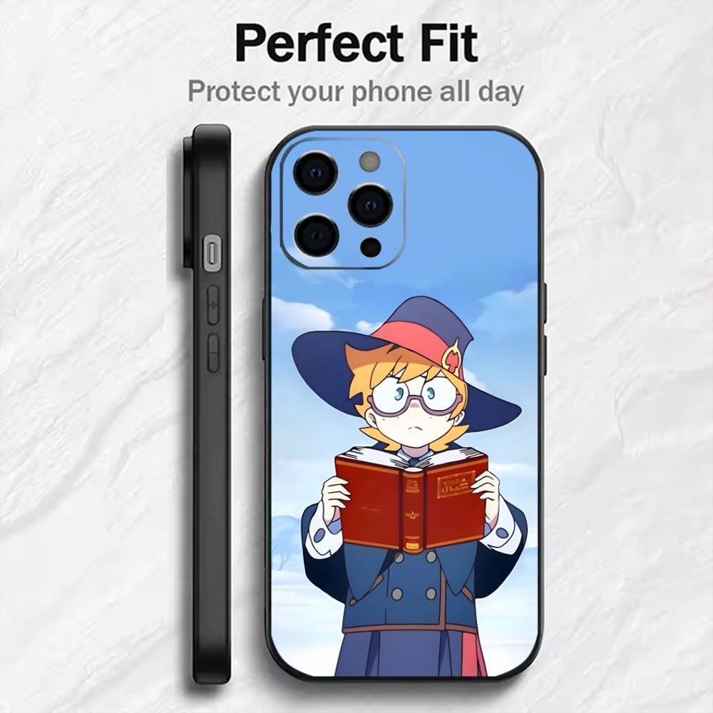 

Little W-Witch A-Academia Anime Phone Case For iPhone17,16,15,14,13,12 Plus,Max Soft Silicone Black Cover iPhone12
