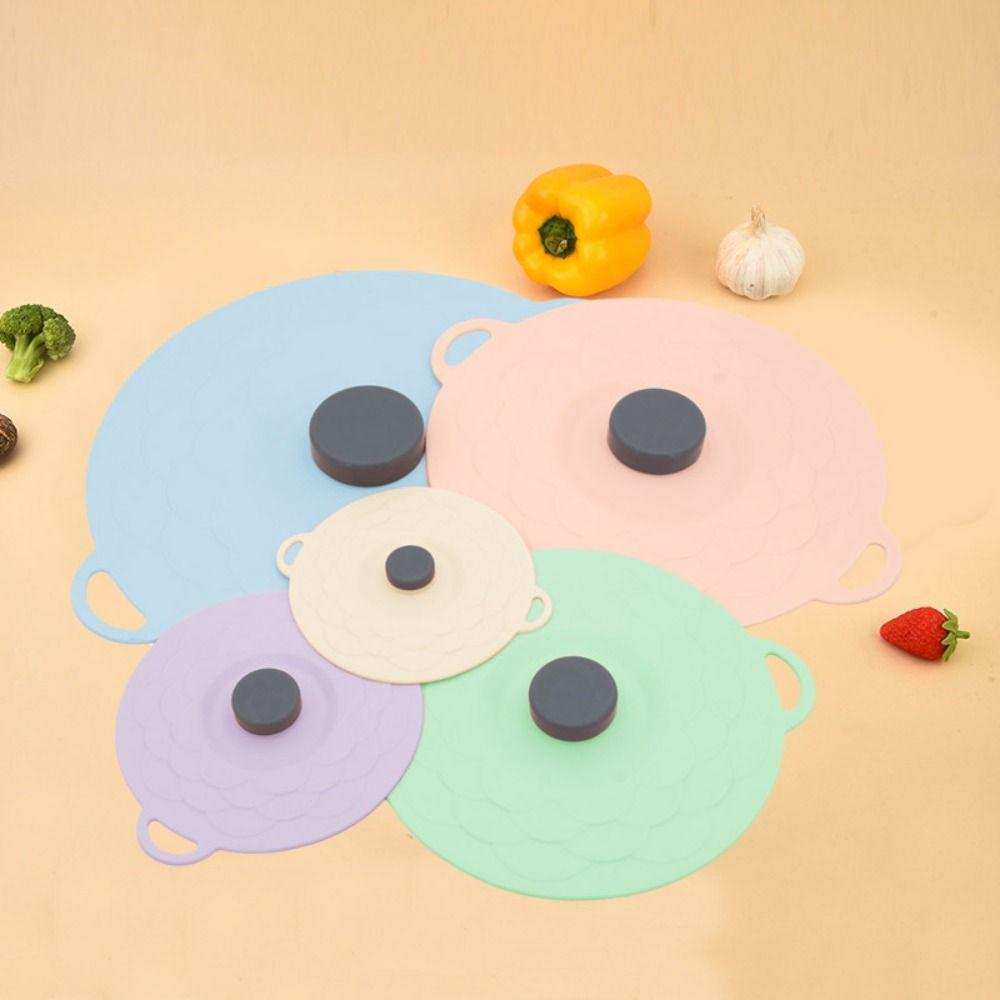 5Pcs Anti-spill Silicone Pot Lid Cover Sealed Tableware Pot Lid Fresh Keeping Cover  Kitchen Gadgets