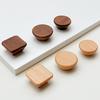 WV Nordic Minimalist Solid Wood Natural Color Cabinet Door Wardrobe Drawer Pulls Single-Hole Round Handle for Kitchen Storage