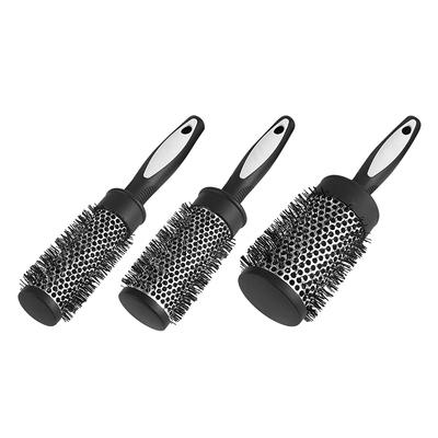 Hair Styling Hair Brush Nylon Comb Cylinder Curly Hair Rolling Comb Thermal Aluminum Tube Round Barrel Hair Comb Curly Tool