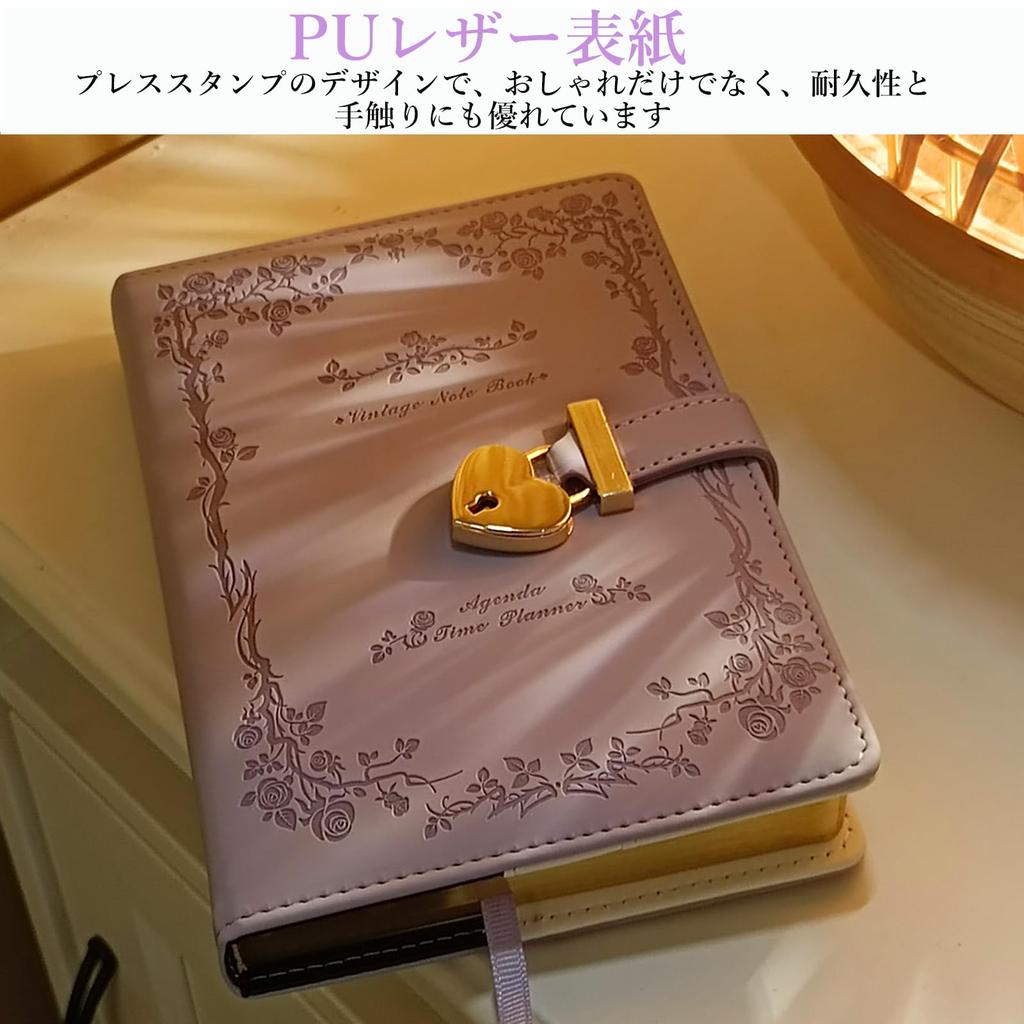 Lockable B6 Size Cute PU Leather Diary with Student Stylish School Gift for Elementary School Girls Notebook, Diary, Lock, Refillable, Diary,
