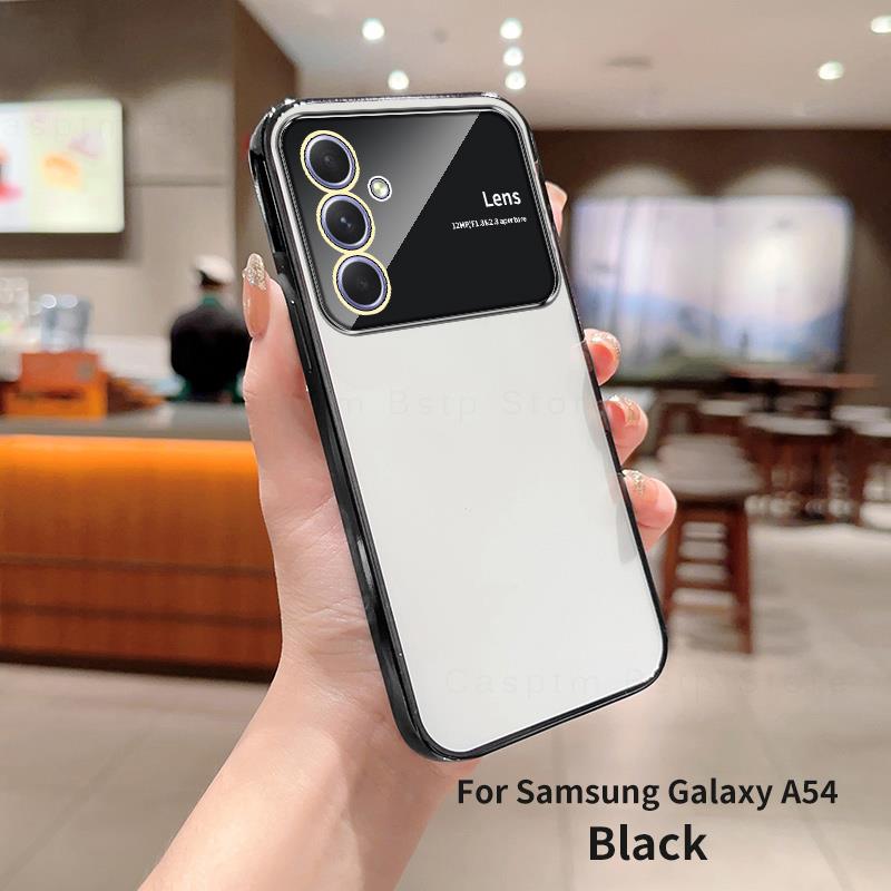 Luxury Plating Clear Silicone Case For Samsung Galaxy A54 A53 A52 A34 A14 A24 A33 A32 A52S A51 A72 A73 5G Lens Protector Cover