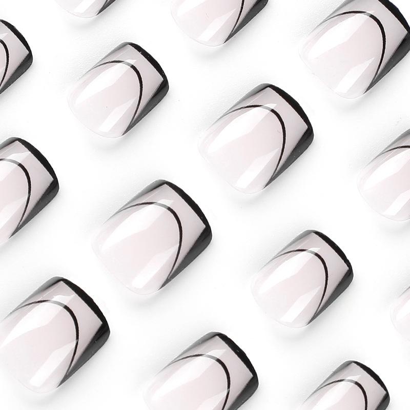 Wear armor black French wear armor short fake nail piece manicure wear nail piece nail