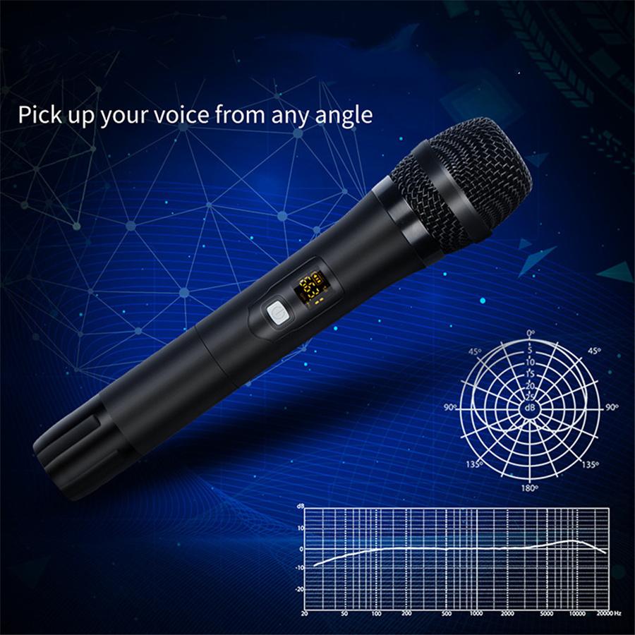 Uhf Wireless Microphone Dynamic Karaoke Handheld With 50M Long Distance Receiver