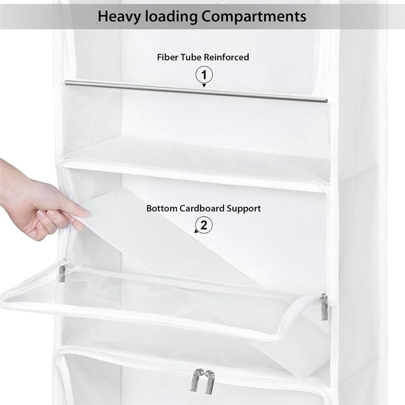 AAAF Hanging Yarn Storage Organizer, Knitting Organizer With 6 Zipper Closure Compartments, Large Capacity белый
