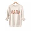 European Style Floral Grass Pattern Thick Warm Hoodie - Women's Round Neck Long Sleeve