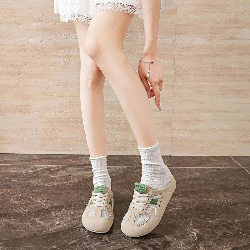 Fashion Ladies Shoes 2025 Brand Closed Toe Women's Slippers Fashion Outdoor Lace-up Mesh New Best Seller Comfortable Casual Shoeszapatos