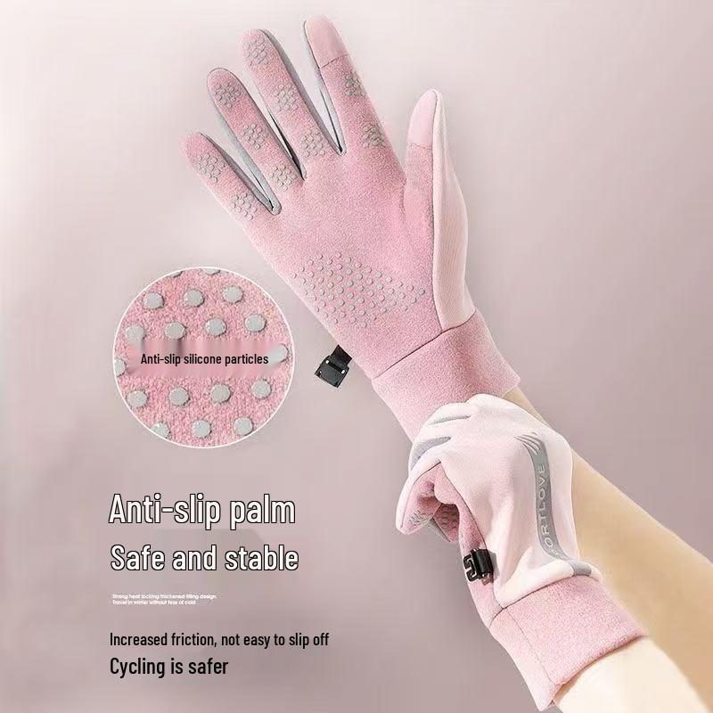 Zimowe rękawice dotykowe z podszewką z polaru do pojazdów elektrycznych: Wiatroodporne, Wodoodporne, Antypoślizgowe, Idealne do jazdy na świeżym powietrzu jesienią i zimą