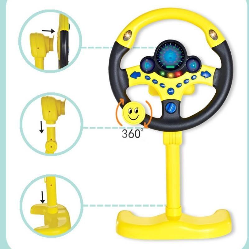 Realistic And Educational Steering Wheel Toy For Kids With Flashing Lights And Sound