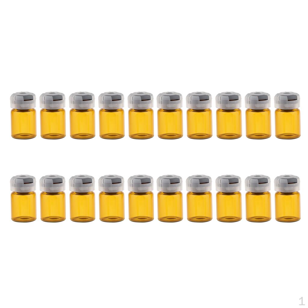 20 Pieces Empty Glass Vials Liquid Container - 3/5 / 10ml 5ml